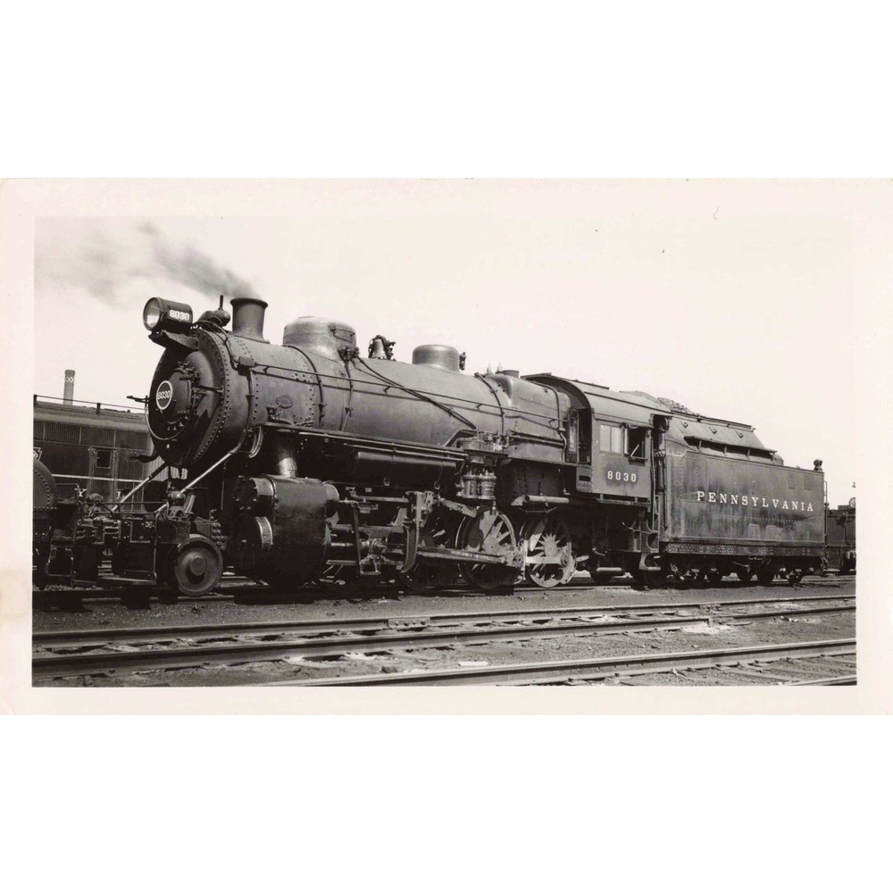 PRR Pennsylvania Railroad 8030 2-8-0 Steam Locomotive Photo Chicago IL 1948